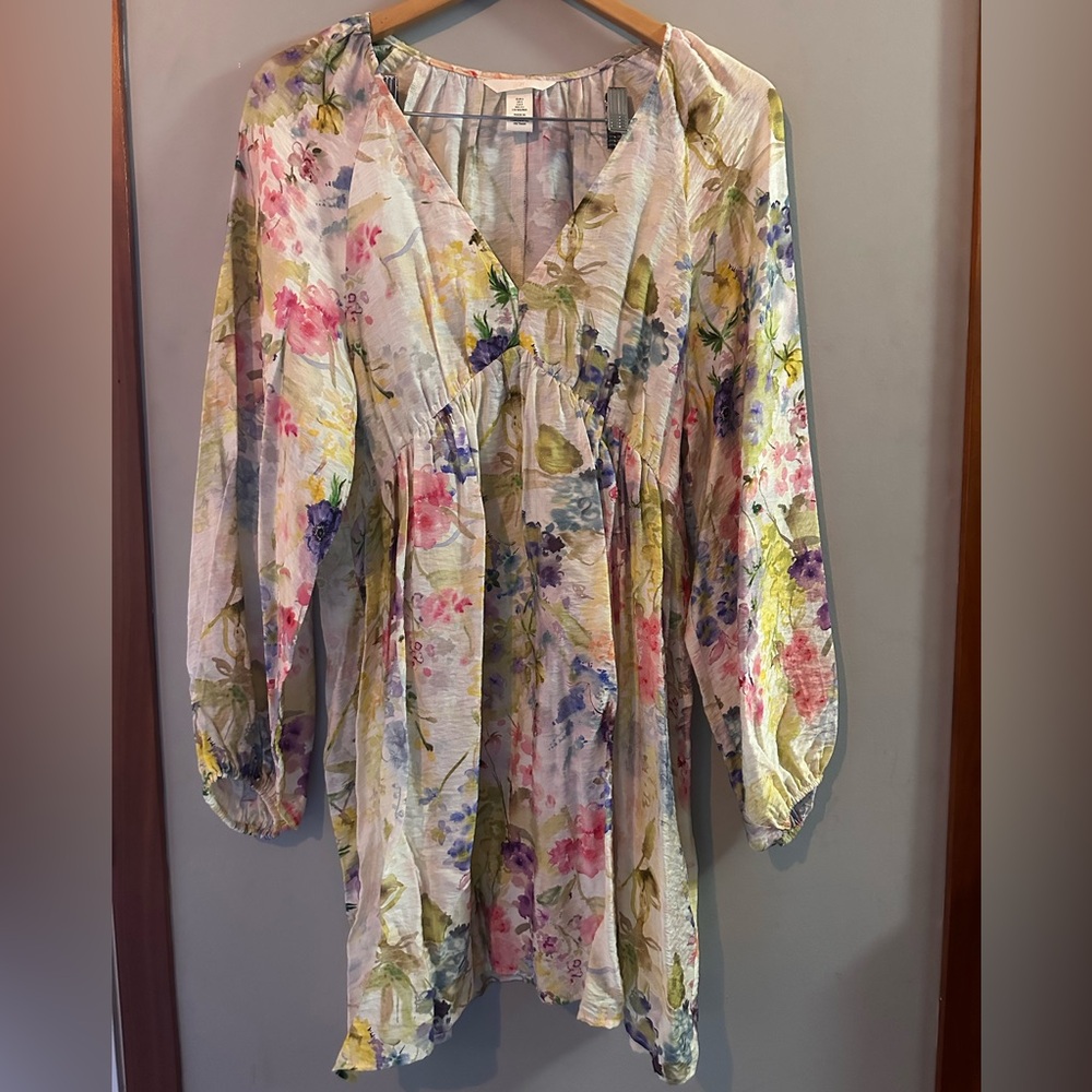 H&M Multicolor Dress with Subtle Floral Pattern